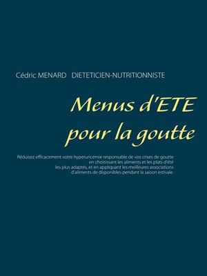 cover image of Menus d'été pour la goutte